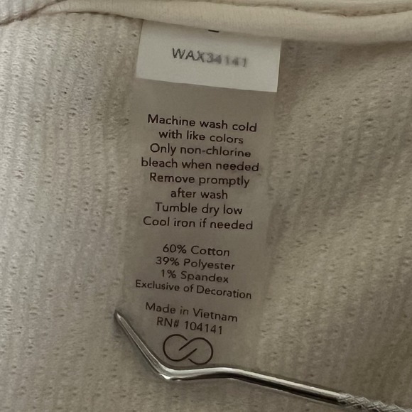 Calia Sweatshirt Tunic Womens Large Ivory Cream Elevate Side Zip Athleisure - Picture 11 of 14